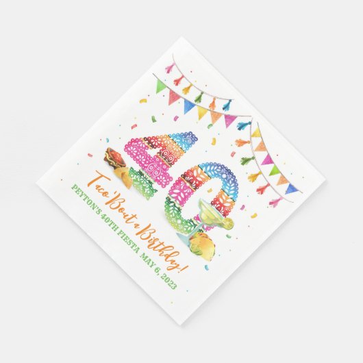 Serviette En Papier 40e anniversaire Fiesta Napkins (Coin)