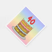 Serviette En Papier 40e anniversaire : Fun Cake and Candles + Nom pers (Coin)
