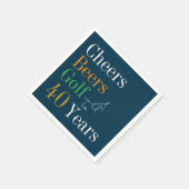 Serviette En Papier 40e Anniversaire Golf Cheers Beers Green (Coin)