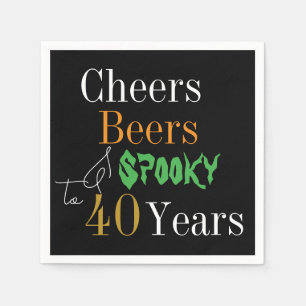 Serviette En Papier 40e anniversaire Halloween Cheers Bières Fête Éffr