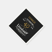 Serviette En Papier 40e anniversaire Légendaire Black Gold Retro (Coin)