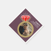 Serviette En Papier 40e anniversaire mariage bague rouge rubis photo (Coin)