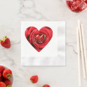 Serviette En Papier 40e anniversaire Mariage Roses rouges Coeur élégan (En situation)