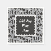 Serviette En Papier 40e anniversaire Modèle photo personnalisé serviet (Devant)