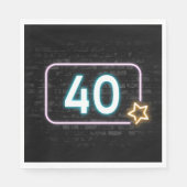 Serviette En Papier 40e anniversaire Neon Connexion en brique (Devant)