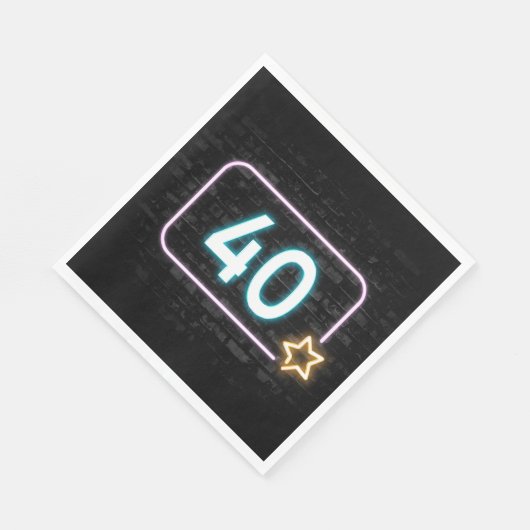Serviette En Papier 40e anniversaire Neon Connexion en brique (Coin)
