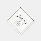 Serviette En Papier 40e anniversaire Noir Élégant Script moderne Cheer (Coin)