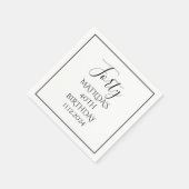 Serviette En Papier 40e anniversaire Noir Élégant Script moderne Cheer (Coin)