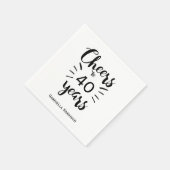 Serviette En Papier 40e anniversaire noir et blanc (Coin)