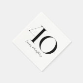 Serviette En Papier 40e anniversaire Noir et blanc (Coin)