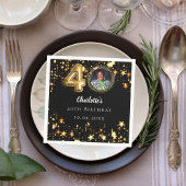 Serviette En Papier 40e anniversaire noir étoiles or photo