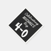 Serviette En Papier 40e anniversaire Noir Papier personnalisé serviett (Coin)