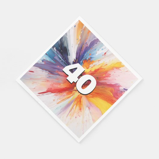 Serviette En Papier 40e anniversaire Paint Blast (Coin)