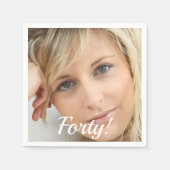 Serviette En Papier 40e anniversaire photo script femme (Devant)