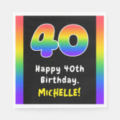 Serviette En Papier 40e anniversaire : Rainbow Spectrum # 40, Nom pers (Devant)