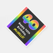 Serviette En Papier 40e anniversaire : Rainbow Spectrum # 40, Nom pers (Coin)