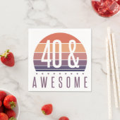 Serviette En Papier 40e anniversaire Retro Sunset (En situation)