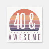 Serviette En Papier 40e anniversaire Retro Sunset (Devant)