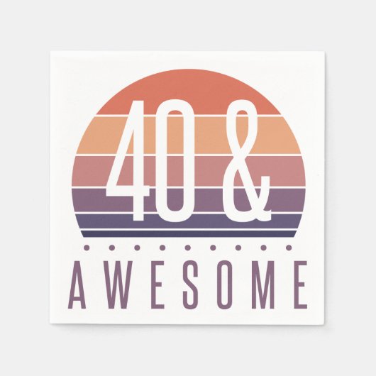 Serviette En Papier 40e anniversaire Retro Sunset (Devant)