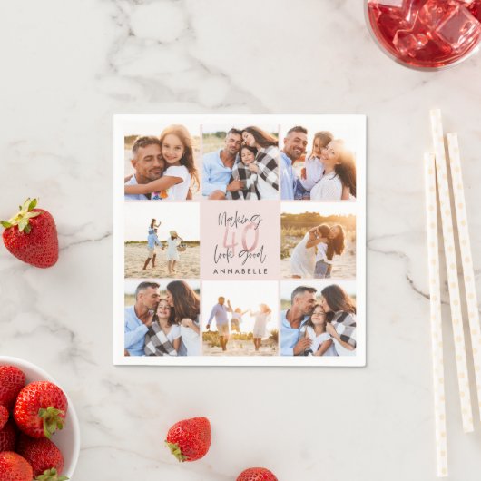 Serviette En Papier 40e anniversaire rose girly parties scintillant ph (En situation)