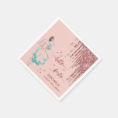 Serviette En Papier 40e anniversaire rose or parties scintillant goutt (Coin)