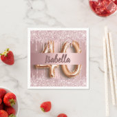 Serviette En Papier 40e anniversaire rose poussiéreux rose parties sci (En situation)
