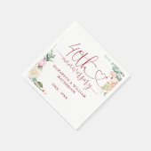 Serviette En Papier 40e anniversaire Ruby Heart Roses Floral (Coin)