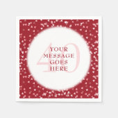 Serviette En Papier 40e anniversaire Ruby Love Hearts Confetti (Devant)