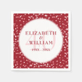 Serviette En Papier 40e Anniversaire Ruby Love Hearts Confettis (Devant)