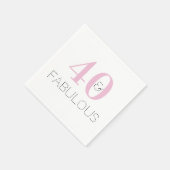 Serviette En Papier 40e anniversaire Typographie moderne Pink Party (Coin)