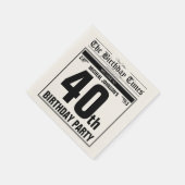 Serviette En Papier 40e Anniversaire vieux journal drôle unique person (Coin)