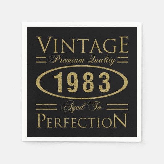 Serviette En Papier 40e anniversaire Vintage 1983 (Devant)