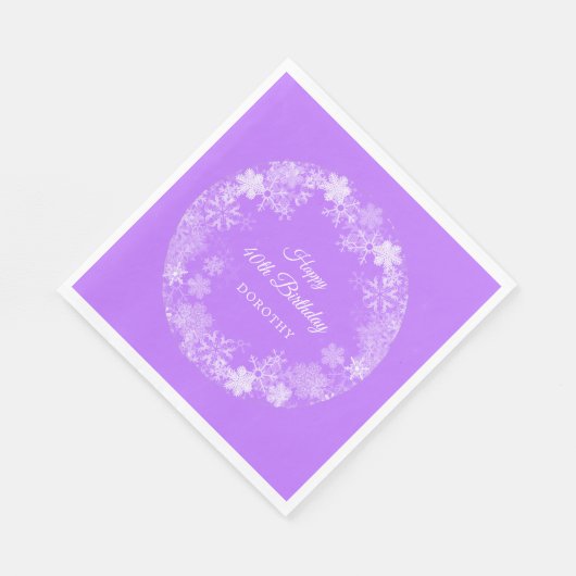 Serviette En Papier 40e Anniversaire Wonderland Snowflake Purple (Coin)