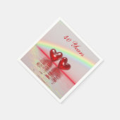 Serviette En Papier 40e Anniversary Ruby Hearts (Coin)