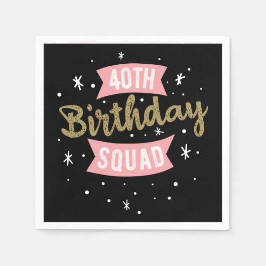 Serviette En Papier 40e Escouade d'anniversaire (Devant)