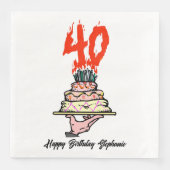 Serviette En Papier 40e fête d'anniversaire personnalisée (Devant)