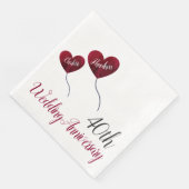 Serviette En Papier 40ème anniversaire du Mariage de Ruby (Coin)