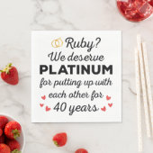 Serviette En Papier 40ème anniversaire du Mariage I - Ruby Funny Coupl (En situation)