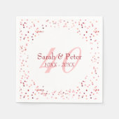 Serviette En Papier 40ème anniversaire du Mariage Ruby Stardust Confet (Devant)