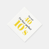Serviette En Papier 40ème anniversaire quatre dizaines parfait jaune b (Coin)