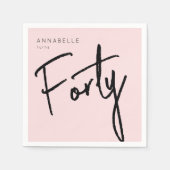 Serviette En Papier 40ème Quarante Quarantième anniversaire (Devant)