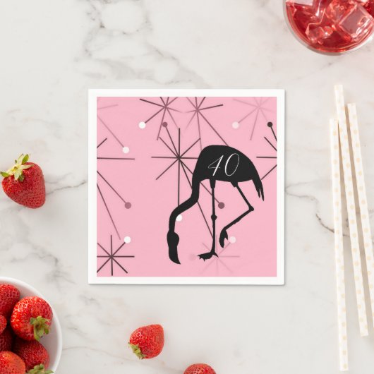 Serviette En Papier 40th Birthday MidCentury Modern Atomic Starburst (En situation)