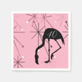 Serviette En Papier 40th Birthday MidCentury Modern Atomic Starburst (Devant)