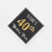Serviette En Papier 40th Birthday Party — Fancy Script, Faux Gold Look (Coin)