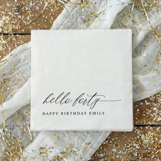 Serviette En Papier 40th Birthday Party Hello 40 Modern Milestone