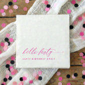 Serviette En Papier 40th Birthday Party Hot Pink Hello 40 Modern