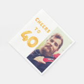 Serviette En Papier 40th birthday photo gold balloons cheers luncheon (Coin)