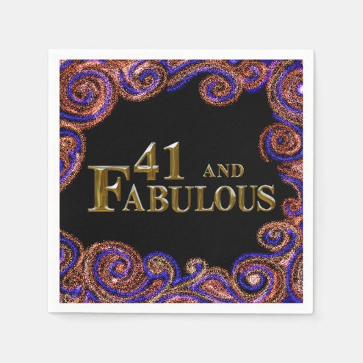 Serviette En Papier 41e anniversaire  (Devant)