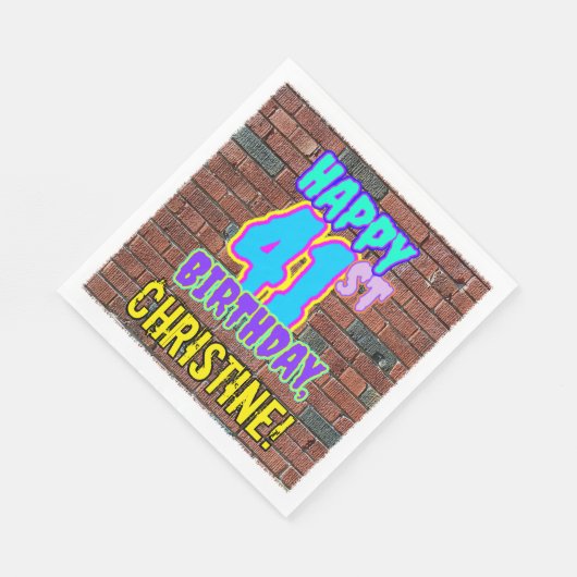 Serviette En Papier 41e anniversaire ~ Amusant, Graffiti urbain inspir (Coin)