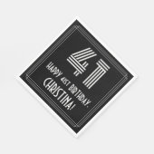 Serviette En Papier 41e anniversaire : Art Déco Inspiré Look "41" + No (Coin)